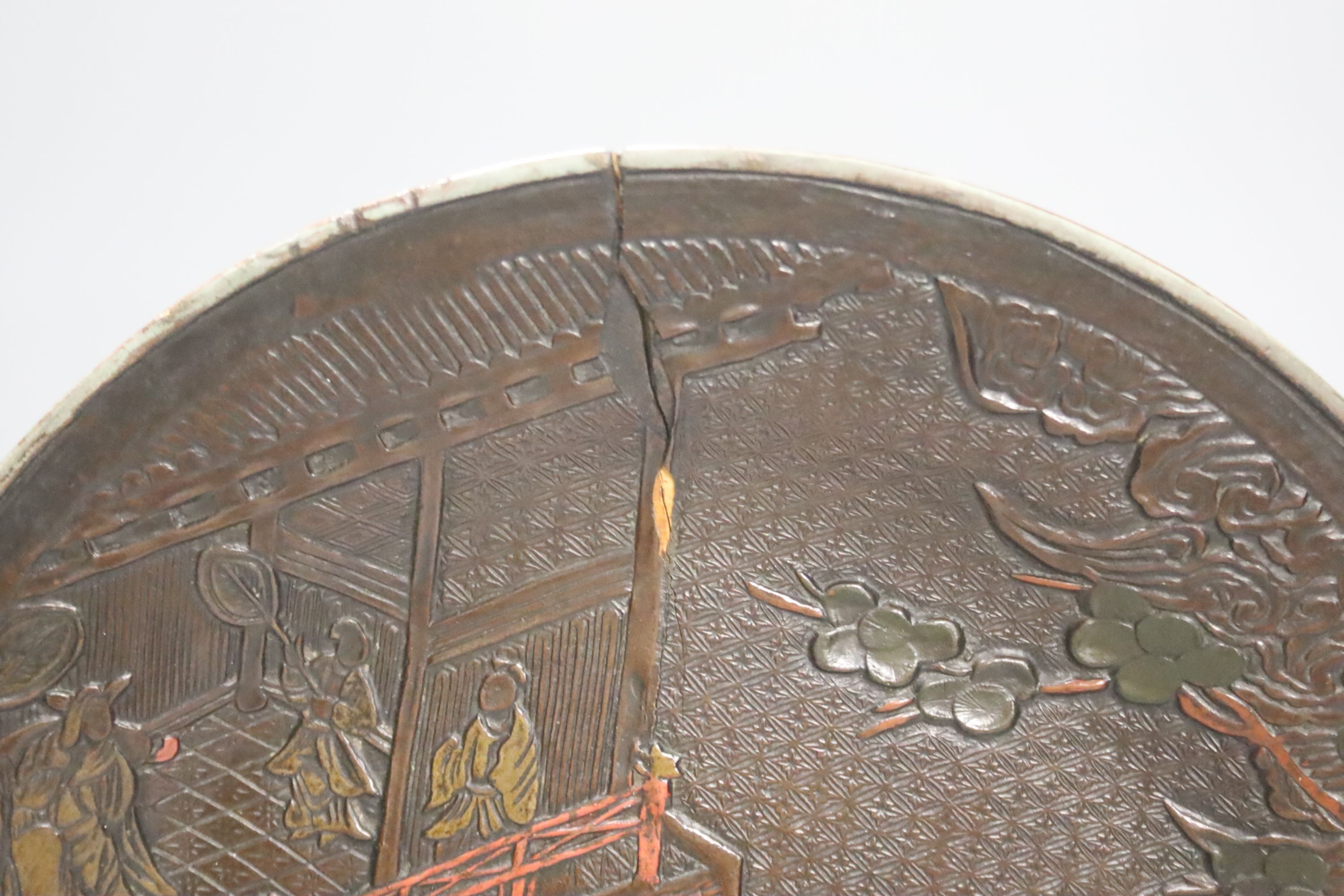 A Qianlong carved lacquer dish, diameter 29cm